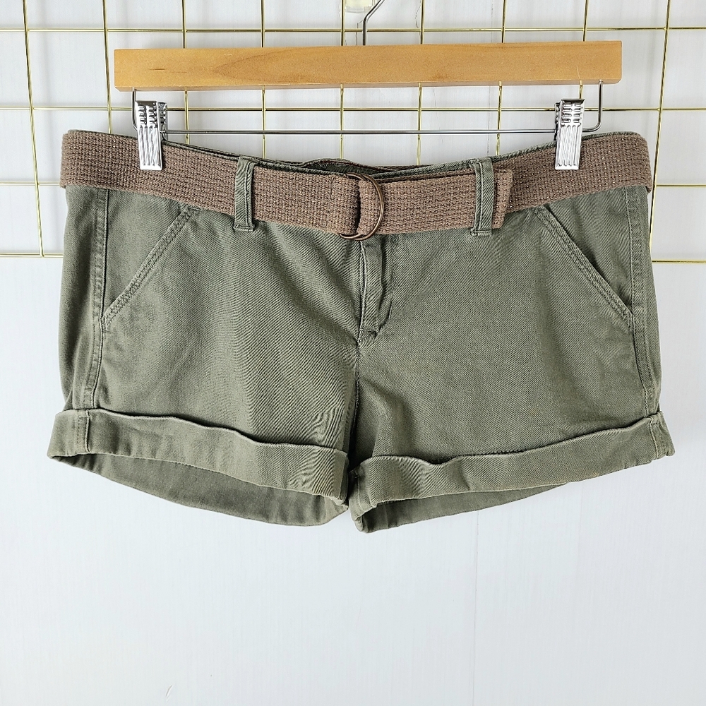 Hollister Y2K Cuffed Belt Vintage Micro Cotton Blend Shorts